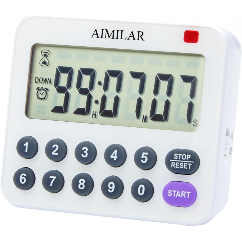 Digital Countdown Kitchen Timer - AIMILAR Magnetic Count Up Down Cooking Timer with Magnet Back Loud Alarm Directly Input Hours Minutes and Seconds