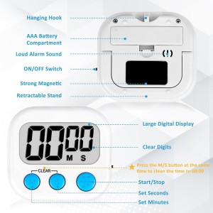 ZILLEEN Classroom Timers for Kids Classroom Magnetic Digital Kitchen Timers for Cooking Teachers Gym Game 6 Pcs