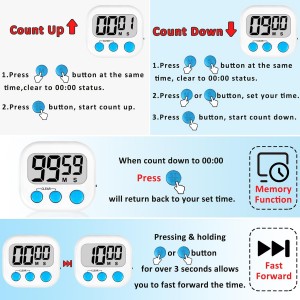 ZILLEEN Classroom Timers for Kids Classroom Magnetic Digital Kitchen Timers for Cooking Teachers Gym Game 6 Pcs