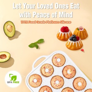 SJ Silicone Mini Fluted Tube Pan with Metal Reinforced Frame, Non-Stick (2PCS), moldes de silicona para gelatina, Small Cake Baking Pan for para chocoflan, Donuts, Cornbread, Brownies, Jellies