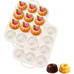 SJ Silicone Mini Fluted Tube Pan with Metal Reinforced Frame, Non-Stick (2PCS), moldes de silicona para gelatina, Small Cake Baking Pan for para chocoflan, Donuts, Cornbread, Brownies, Jellies