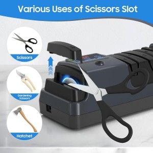 5-in-1 Electric Knife Sharpener for Kitchen Knives, with 100% Diamond Abrasives, 3 Adjustable Speeds, Quickly Sharpening for Straight/Serrated/Kitchen Knives, Scissors