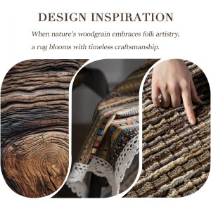 Kitchen Rugs Sets of 2-Non Slip Kitchen Mats for Floor-Thick Stain Resistant Vintage Kitchen Floor Mat Runner Carpet for Hallways Entryway Laundry Room Washable（Brown 22