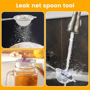 3 in 1 Flour Sifter for Baking, 3 Cup Stainless Steel Double Layer Fine Mesh Sifter, Flour Shaker Duster with Lid, Powdered Sugar Spice Sifters Spoon, Handheld Flours Sieve for Cooking Cakes Desserts