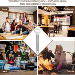 Silver 2-Pack Stainless Steel Lever Bottle Opener – Quick & Easy Bottle Opening, Suitable for Beer, Beverages, Salad Dressings, Sauces, and Other Metal-Capped Bottle