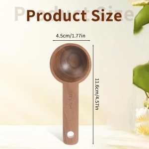 Walnut Wooden Coffee Scoop for Jars, Coffee Scoop for Ground Coffe Handmade Tablespoon Measuring Spoon for Coffe Beans Tea Spices 15ml 1 Tablespoon Home Kitchen Accessories for Jars and Containers