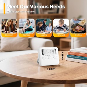 2 Pack, Magnetic Loud Alarm Large LCD Screen Digital Timer for Kids time Management, Study, Exercise, Workout Timing, Kitchen Timers for Food Cooking, Eggs Boiling