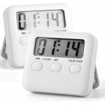 2 Pack, Magnetic Loud Alarm Large LCD Screen Digital Timer for Kids time Management, Study, Exercise, Workout Timing, Kitchen Timers for Food Cooking, Eggs Boiling