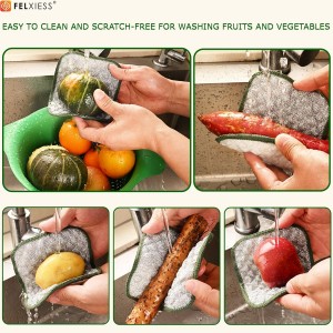 2026 New Double Side Non Scratch Wire Dishcloths,Multipurpose Wire Dishwashing Rags for Wet and Dry, Reusable Metal Dish Cloth,Wire Miracle Cleaning Cloths for Kitchen(Silver 6Pcs)