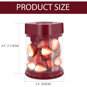 Fruit Slicer Cup, Multi-Function Strawberry Slicer, Grape Cutter & Detachable Egg Dicer, Stainless Steel Speed Chopper for Cherry Tomatoes, Kitchen Gadget for Fruits & Vegetables (Red)