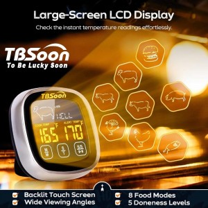 Multifunctional Digital Thermometer for Cooking,Food Thermometer+Thermometer Alarm+Kitchen Timer,Large Color Screen,Instant Read,Fast Response,grill bbq accessories,Kitchen Oven Meat Thermometer-DMT02