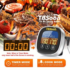 Multifunctional Digital Thermometer for Cooking,Food Thermometer+Thermometer Alarm+Kitchen Timer,Large Color Screen,Instant Read,Fast Response,grill bbq accessories,Kitchen Oven Meat Thermometer-DMT02