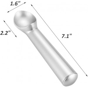 Multipurpose Heavy Duty Metal Large Ice Cream Scoop with Comfortable Handle and Ergonomic Non-Slip Grip (Short Handle-Silver)