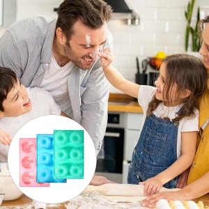 3 PCS Bundt Cake Pans for Baking, Non-stick Silicone Molds for Baking Jellies, Muffins, Donuts，Cookies, Cupcakes，6-Cavity Mini Cake Pans (Pumpkin Shape)