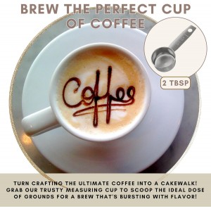 1/8 Cup Stainless Steel Measuring Cup | Sturdy Metal 30 ml | 30 cc | 1 oz | Single Cup for Wet and Dry Ingredients | Great for use as 1/8 Cup Coffee Scoop - 1 PK