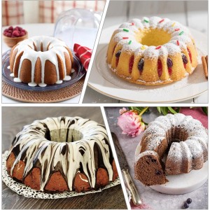 3 PCS Bundt Cake Pans for Baking, Non-stick Silicone Molds for Baking Jellies, Muffins, Donuts，Cookies, Cupcakes，6-Cavity Mini Cake Pans(Pumpkin,Purple)