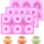 3 PCS Bundt Cake Pans for Baking, Non-stick Silicone Molds for Baking Jellies, Muffins, Donuts，Cookies, Cupcakes，6-Cavity Mini Cake Pans(Pumpkin,Purple)