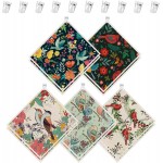 10PCS Swedish Dishcloths for Kitchen, Reusable Dish Rags for Washing Dishes with Clips, Non-Scratch Kitchen Towels and Dishcloths Sets, Washable Swedish Dish Cloths, No Odor(Birds Flowers)