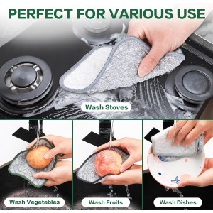 12 PCS Five-Layer Non-Scratch Multipurpose Steel Wire Dishcloths, Reusable Quick-Dry Odor-Free Scrub Cloths for Dishes, Kitchen Cleaning Cloths for Cookware, Sinks, Stove