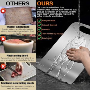 Titanium Cutting Board Set of 3, 2026 New Upgrade 100% Pure Titanium Cutting Boards for Kitchen, Double Sided Food-Grade Chopping Board for Meat Vegetable Fruit (S+M+L)