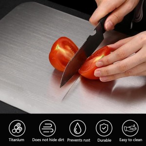 Titanium Cutting Board Set of 3, 2026 New Upgrade 100% Pure Titanium Cutting Boards for Kitchen, Double Sided Food-Grade Chopping Board for Meat Vegetable Fruit (S+M+L)