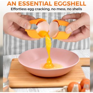 Egg Cracker Tool | Easy Shell Egg Opener | Handheld Egg Seperator Tool | Perfect for Baking, Scrambled Eggs & Omelets – No Mess, No Shell Pieces (Yellow - 1 Pc)