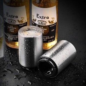 Magnetic Beer Bottle Opener with Automatic Cap Catcher, Ultra Premium Stainless Steel Soda & Beer Bottle Opener, Push & Pull Convenient Design Bar Accessory