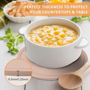 Silicone Trivet Mats 3 Pack Heat Resistant Pot Holders, Multipurpose Non-Slip Hot Pads for Kitchen Potholders, Hot Dishers, Jar Opener, Spoon Holder (Brown)