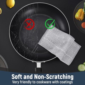 3 Layers Non Scratch Wire Dish Cleaning Supplies 12PCS - Wire Dishwashing Rag Home Essentials-Reusable Steel Wool Scrubber Washcloths,Kitchen Towels and Dishcloths Set for Pans Sinks & Cookware