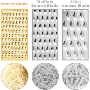 Professional Cheese Grater, Gold Stainless Steel Cheese Grater Handheld, Grater Hand Crank, Practical Kitchen Gadgets, Graters for Cheese, Chocolate, Spices (Coarse)