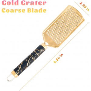 Professional Cheese Grater, Gold Stainless Steel Cheese Grater Handheld, Grater Hand Crank, Practical Kitchen Gadgets, Graters for Cheese, Chocolate, Spices (Coarse)