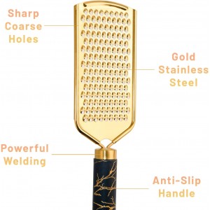 Professional Cheese Grater, Gold Stainless Steel Cheese Grater Handheld, Grater Hand Crank, Practical Kitchen Gadgets, Graters for Cheese, Chocolate, Spices (Coarse)