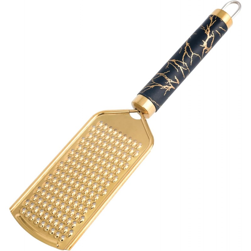 Professional Cheese Grater, Gold Stainless Steel Cheese Grater Handheld, Grater Hand Crank, Practical Kitchen Gadgets, Graters for Cheese, Chocolate, Spices (Coarse)