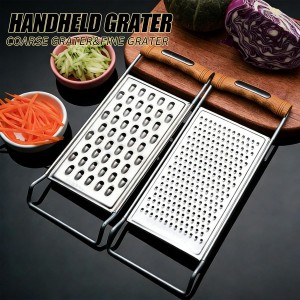 2 Pack Cheese Grater Handheld,Stainless Steel Zester Set of 2, Kitchen Flat Handheld Grater For Potato, Vegetable Chocolate, Spices,Carrot, Butter,Parmesan Cheese（Coarse Grater&Fine Grater）