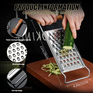 2 Pack Cheese Grater Handheld,Stainless Steel Zester Set of 2, Kitchen Flat Handheld Grater For Potato, Vegetable Chocolate, Spices,Carrot, Butter,Parmesan Cheese（Coarse Grater&Fine Grater）