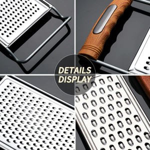 2 Pack Cheese Grater Handheld,Stainless Steel Zester Set of 2, Kitchen Flat Handheld Grater For Potato, Vegetable Chocolate, Spices,Carrot, Butter,Parmesan Cheese（Coarse Grater&Fine Grater）