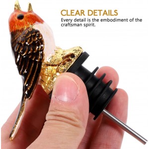 Bird Wine Pourer Aerator Stopper: Alloy Bottle Spout Pourer Decorative Gold Bartending Supplies Bar Accessory for Wine and Liquor Bottles