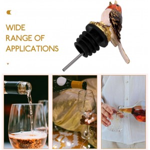 Bird Wine Pourer Aerator Stopper: Alloy Bottle Spout Pourer Decorative Gold Bartending Supplies Bar Accessory for Wine and Liquor Bottles