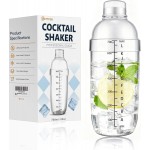 Plastic Cocktail Shaker with Measuring Scale 24oz (700ml), Leak-Proof & Shatter-Resistant Drink Mixer for Bartending, Protein Shakes, Iced Coffee & Milk Tea