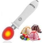 Heated Ice Cream Scoop Rechargeable – Upgraded 2026 Electric Warming Scooper for Rock Hard Ice Cream, Dual Temp 113℉/140℉, Safety Lock & Waterproof Ergonomic Handle (White)