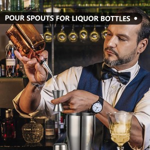 mwellewm 50 Pcs Liquor Pour Spouts, Stainless Steel Liquor Bottle Pourers for Alcohol Speed Pourers for Liquor Bottles Bartending Oil Vinegar and Wine Bar Bartender Accessories