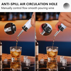 mwellewm 50 Pcs Liquor Pour Spouts, Stainless Steel Liquor Bottle Pourers for Alcohol Speed Pourers for Liquor Bottles Bartending Oil Vinegar and Wine Bar Bartender Accessories