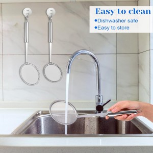 Fat Skimmer Spoon, Stainless Steel Fine Mesh Strainer - Fat Skimmer For Cooking, Food Strainer for Grease, Foam & Oil - 2 Pack (10cm & 12cm)