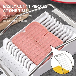 2 PACK Multi-purpose Stainless Steel Wire Boiled Egg Slicer,Cuts 10 Slicers for Luncheon Meat,Cheese,Butter,Banana,Avocados