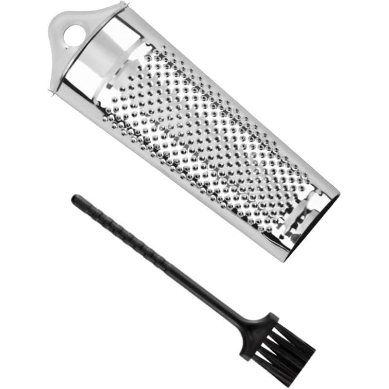 1Set Stainless Steel Multifunctional Kitchen Ginger Garlic Nutmeg Grater with Brush, Nut Walnut Lemon Hand Planer Tool Lemon Zester for Kitchen Hard Cheese Citrus Fruits Garlic Nut and Vegetables