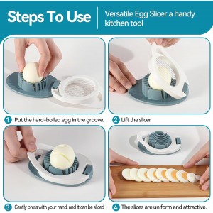 Egg Slicer & Dicer for Hard Boiled Eggs - Heavy Duty Cutter Dicer with Stainless Steel Wire, Cuts Strawberries, Kiwis & Soft Fruits Effortlessly - Easy-Clean Kitchen