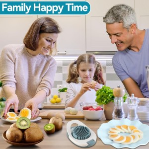 Egg Slicer & Dicer for Hard Boiled Eggs - Heavy Duty Cutter Dicer with Stainless Steel Wire, Cuts Strawberries, Kiwis & Soft Fruits Effortlessly - Easy-Clean Kitchen