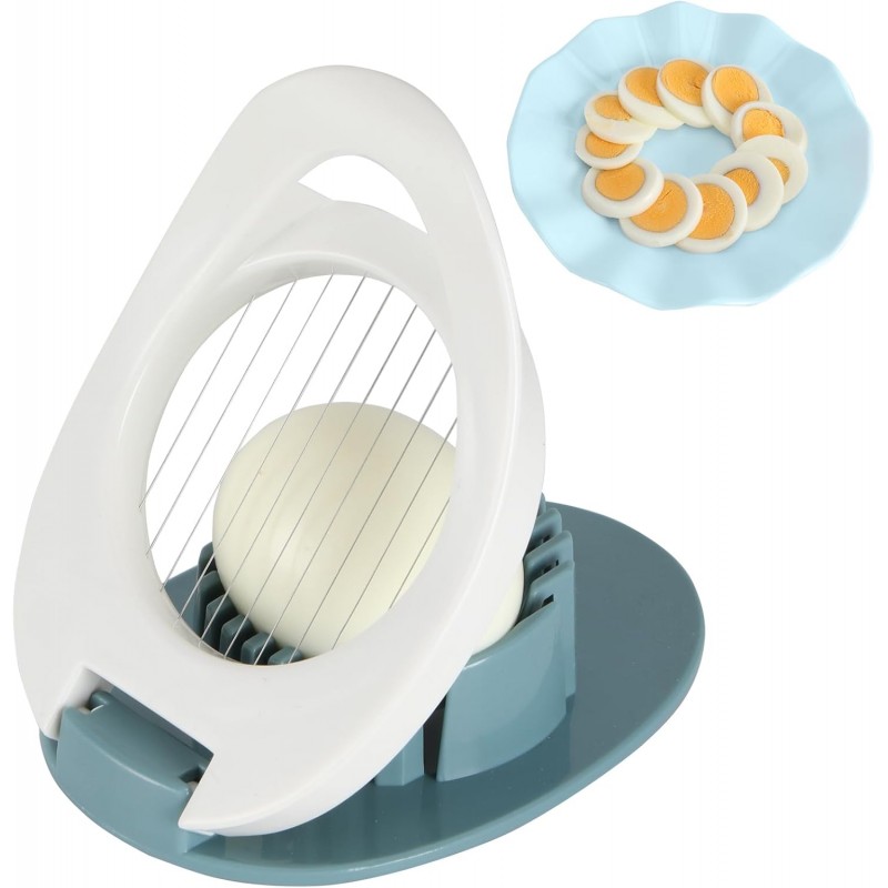 Egg Slicer & Dicer for Hard Boiled Eggs - Heavy Duty Cutter Dicer with Stainless Steel Wire, Cuts Strawberries, Kiwis & Soft Fruits Effortlessly - Easy-Clean Kitchen