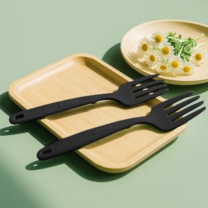 Hitefu 2 Pcs Flexible Silicone Forks for Cooking, 11.8 Inch Heat Resistant Cooking Fork, Non Stick Kitchen Spork for Spaghetti Mix Ingredients, Mash Food &Whisk Eggs (Black)