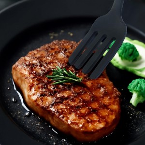 Hitefu 2 Pcs Flexible Silicone Forks for Cooking, 11.8 Inch Heat Resistant Cooking Fork, Non Stick Kitchen Spork for Spaghetti Mix Ingredients, Mash Food &Whisk Eggs (Black)